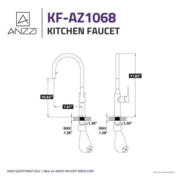 Cresent Pull-Down Sprayer Kitchen Faucet, Brushed Nickel